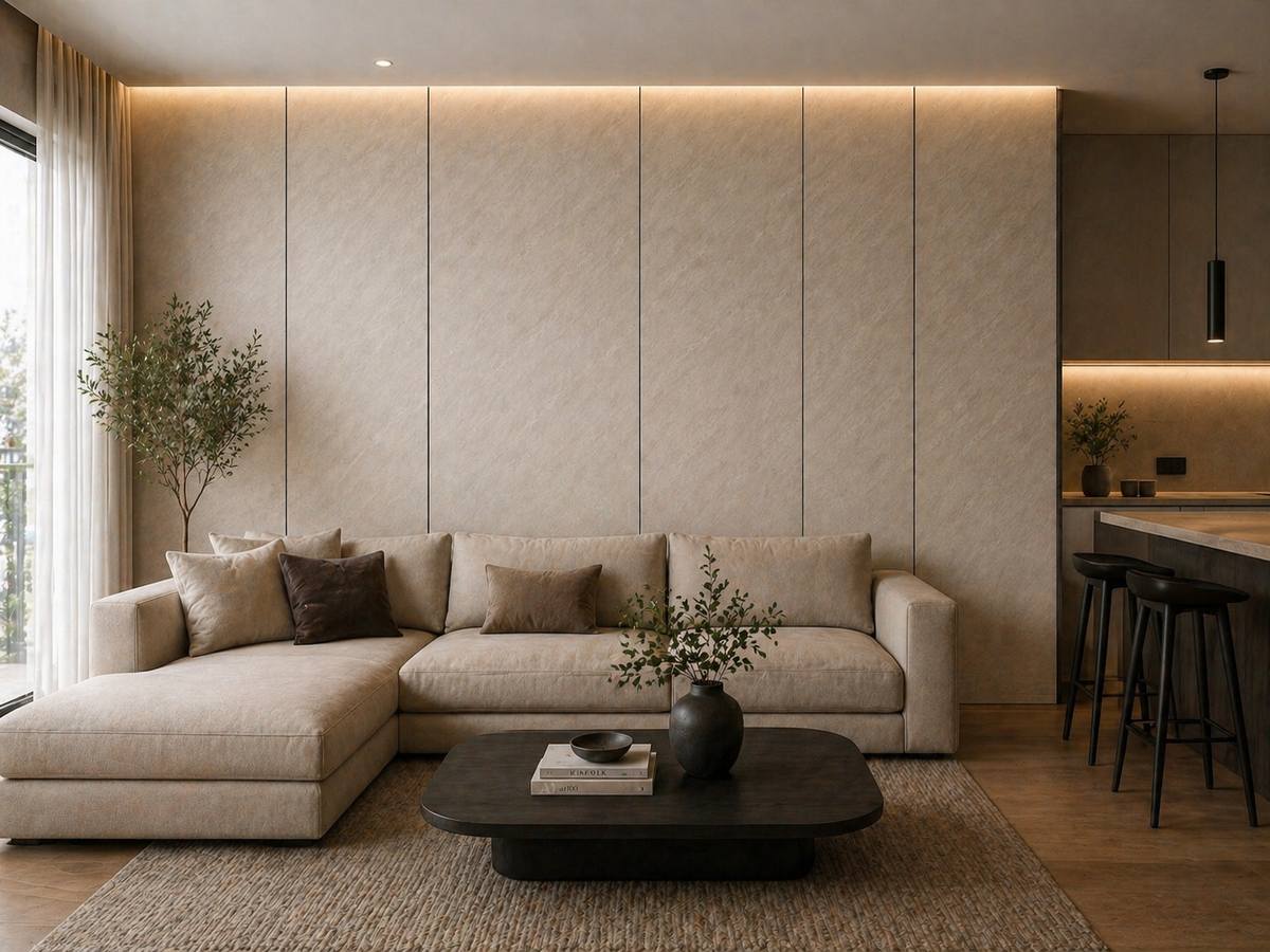Soft Stone Beige – Bambusz design panel
