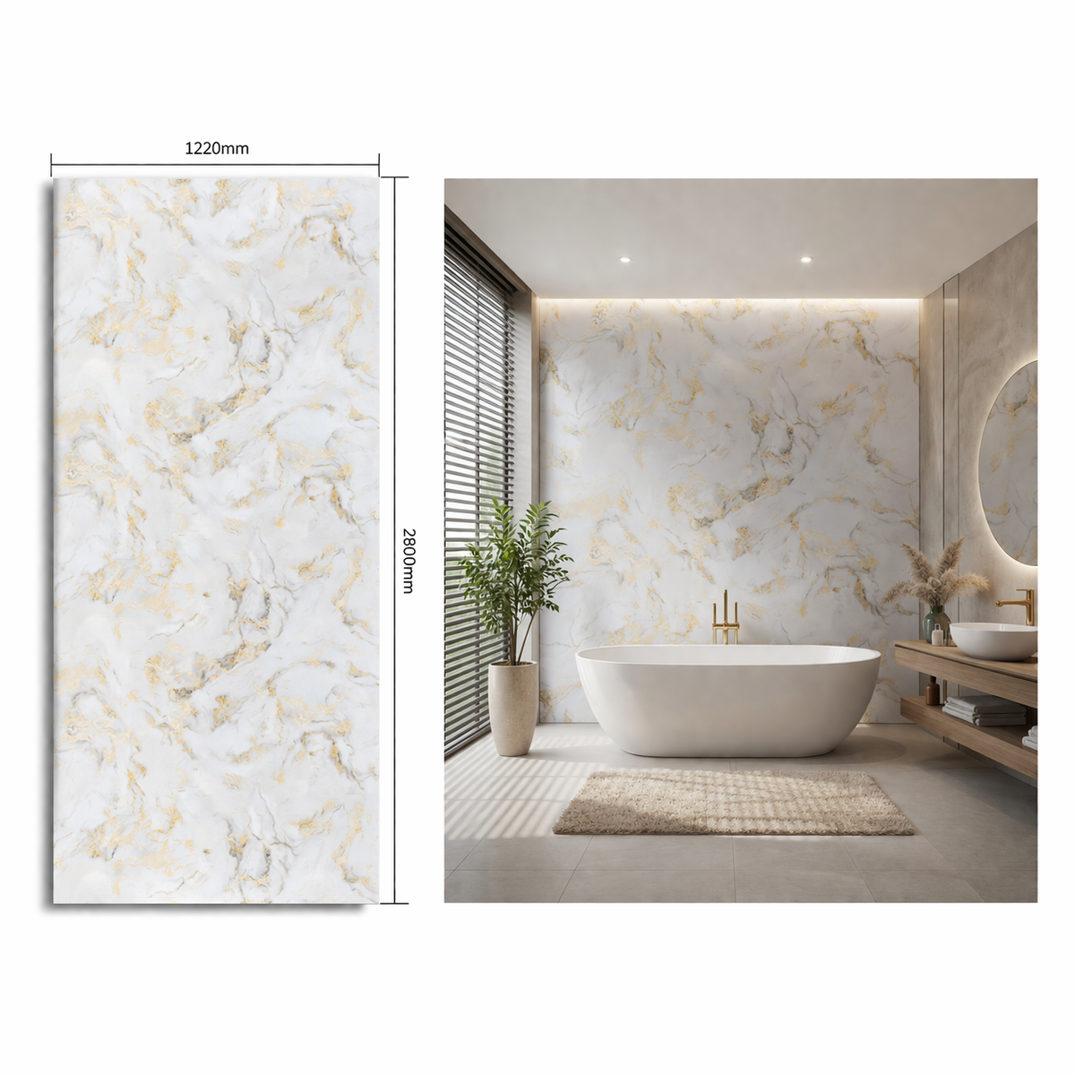 Cream Cloud Marble – Prémium PVC falpanel